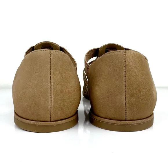 Eileen Fisher Woman's Rato Gladiator Nubuck Leather Sandals Tan Size 7.5