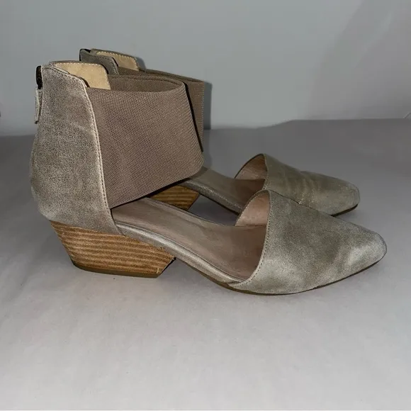 Eileen Fisher Womens Beige Suede Fame D'orsay Cuffed Pumps Size 8.5