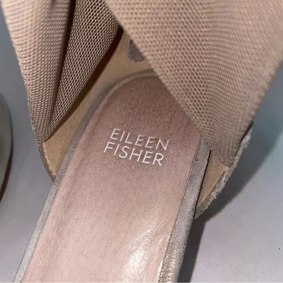 Eileen Fisher Womens Beige Suede Fame D'orsay Cuffed Pumps Size 8.5