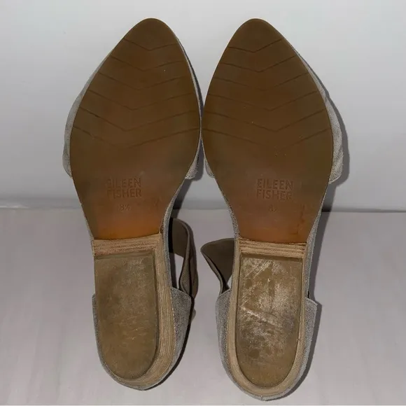 Eileen Fisher Womens Beige Suede Fame D'orsay Cuffed Pumps Size 8.5