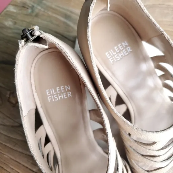 Eileen Fisher Women's Wedge Sandal Leather Tan Size 6