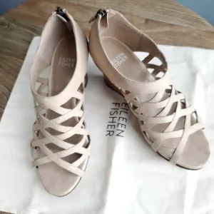 Eileen Fisher Women's Wedge Sandal Leather Tan Size 6