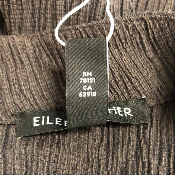 Eileen Fisher Woven Plisse mock neck sleeveless dress gray size small