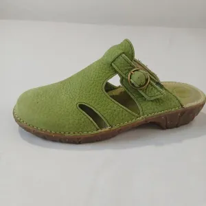 El Naturalista Sandals Womens 40 Yggdrasil N164 Slip On Clog Mules Leather Green