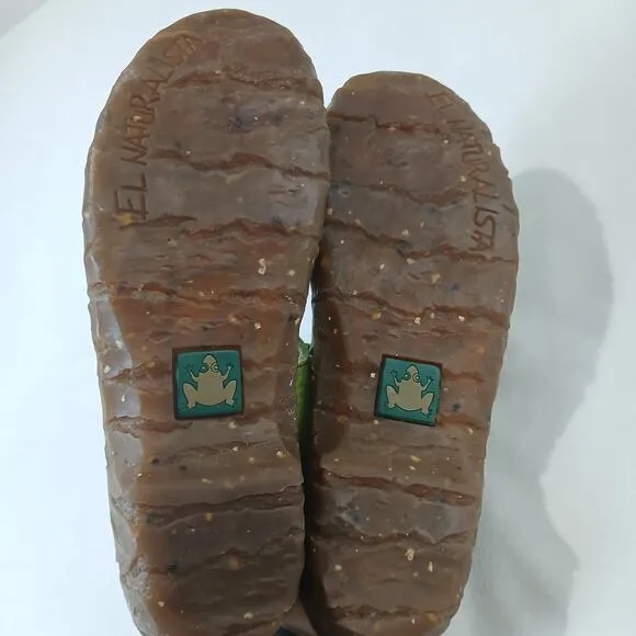 El Naturalista Sandals Womens 40 Yggdrasil N164 Slip On Clog Mules Leather Green