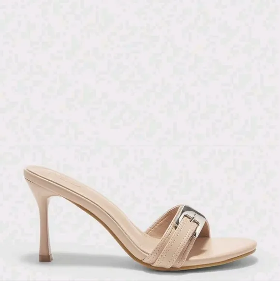 Elegant Pumps For Women,Square Buckle, Simple Strap,Round Toe,Slim Heel Shoes