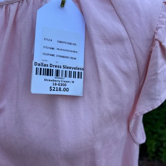 Emily McCarthy Dallas Sleeveless Dress in Strawberry Cream - Size M - NWT