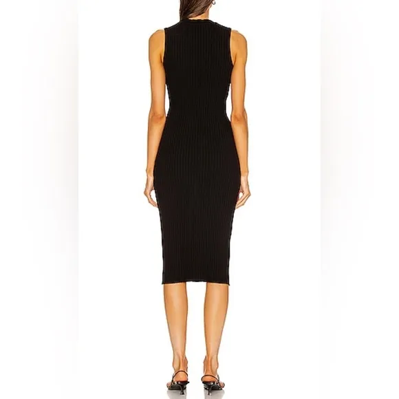 Enza Costa Rib Sweater Knit Sleeveless Cardigan Dress