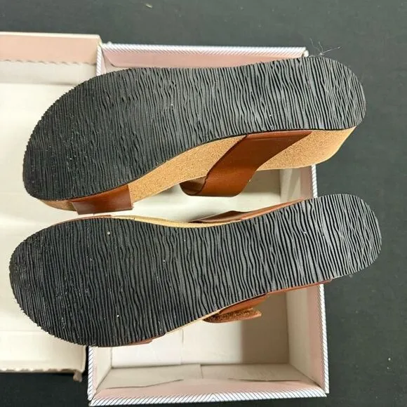 Eric Michael Lily Brown Cork Wedge Platform Sandals 40