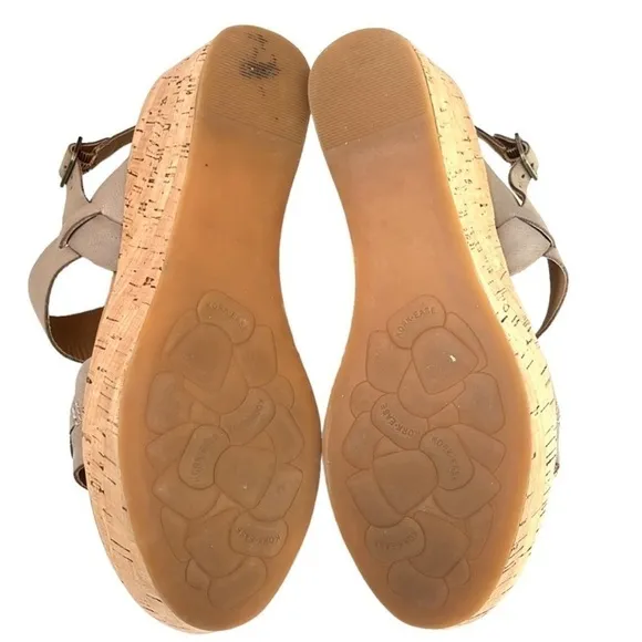 𝅺EUC Kork-Ease leather wedge sandals