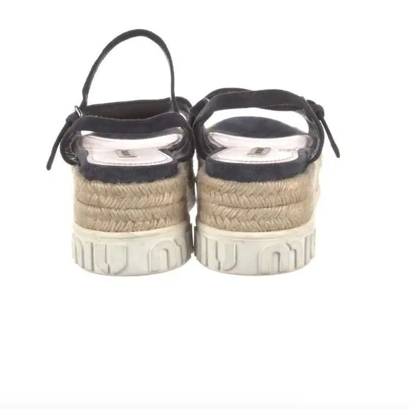 EUC Miu Miu Authentic Platform B&amp;W Sandals w buckle strap