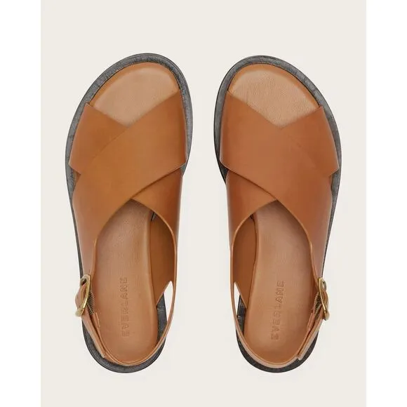 Everlane The City Crossover Sandal in Desert Tan Brown Leather Size 6.5 New