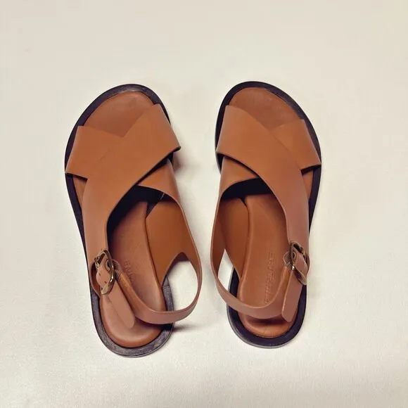 Everlane The City Crossover Sandal in Desert Tan Brown Leather Size 6.5 New