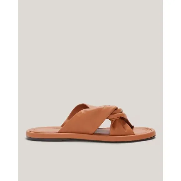Everlane The Day Twist Sandal Desert Tan Italian Leather Size 7 NEW