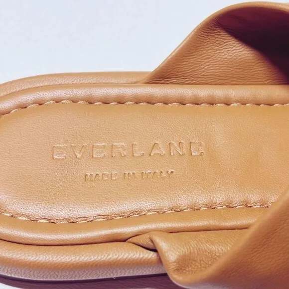 Everlane The Day Twist Sandal Desert Tan Italian Leather Size 7 NEW