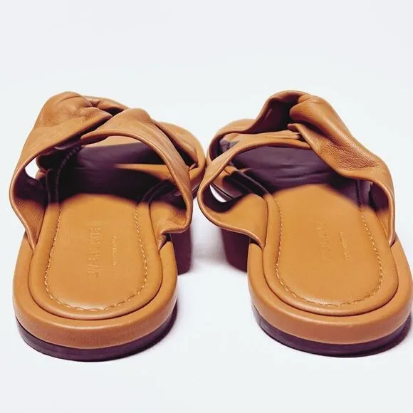 Everlane The Day Twist Sandal Desert Tan Italian Leather Size 7 NEW