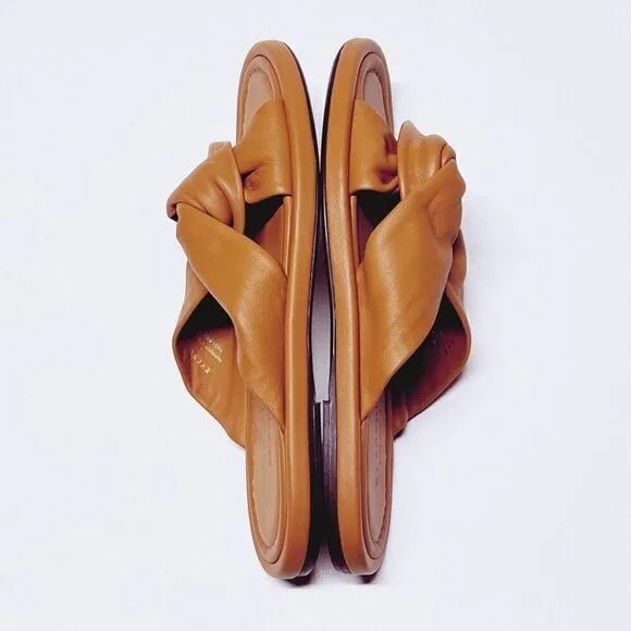 Everlane The Day Twist Sandal Desert Tan Italian Leather Size 7 NEW