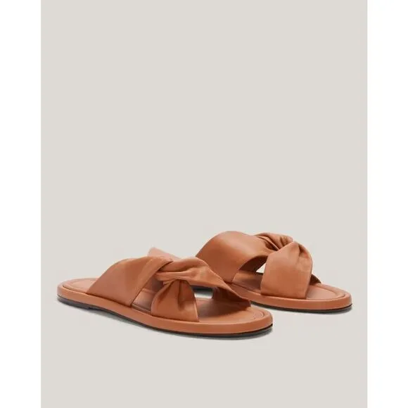 Everlane The Day Twist Sandal Desert Tan Italian Leather Size 7 NEW