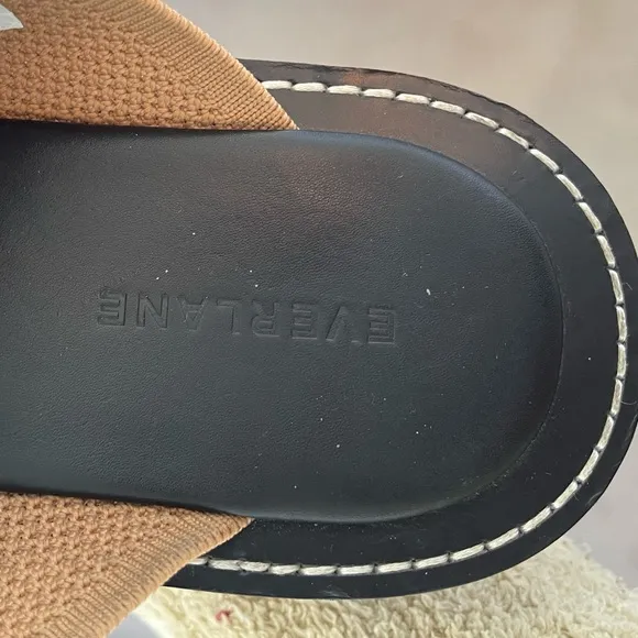 Everlane The ReKnit City Platform Sandals In Caramel Crossover Slides Size 8