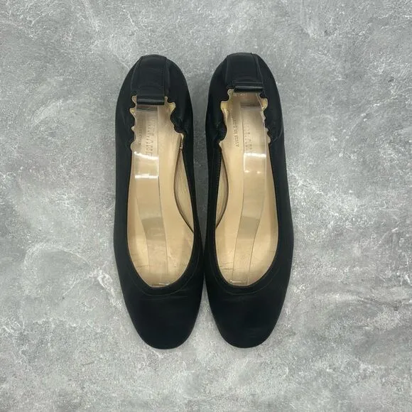 Everlane Womens The Day Black Leather Block Heels Sandals Size 8.5 Slip On Comfy