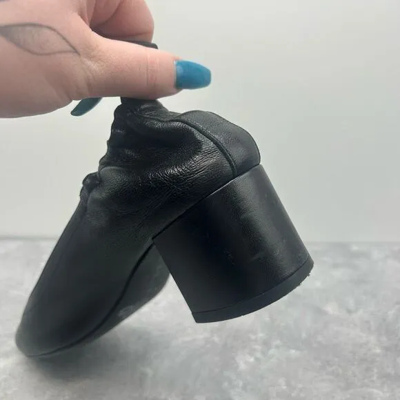Everlane Womens The Day Black Leather Block Heels Sandals Size 8.5 Slip On Comfy
