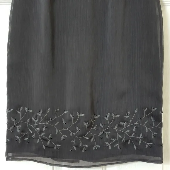 Express 90's Vintage Vine Embroidered &amp; Beaded Straight Knee Length Skirt 9/10