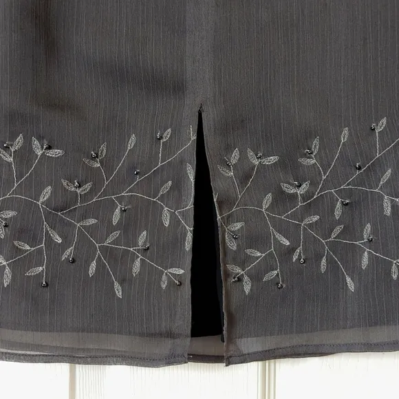 Express 90's Vintage Vine Embroidered &amp; Beaded Straight Knee Length Skirt 9/10