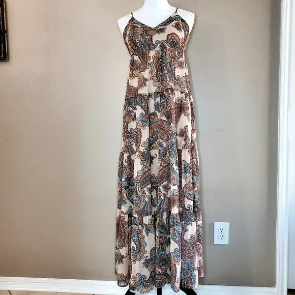 Express Paisley Flowy Dress Adjustable Spaghetti Straps Size Extra Small