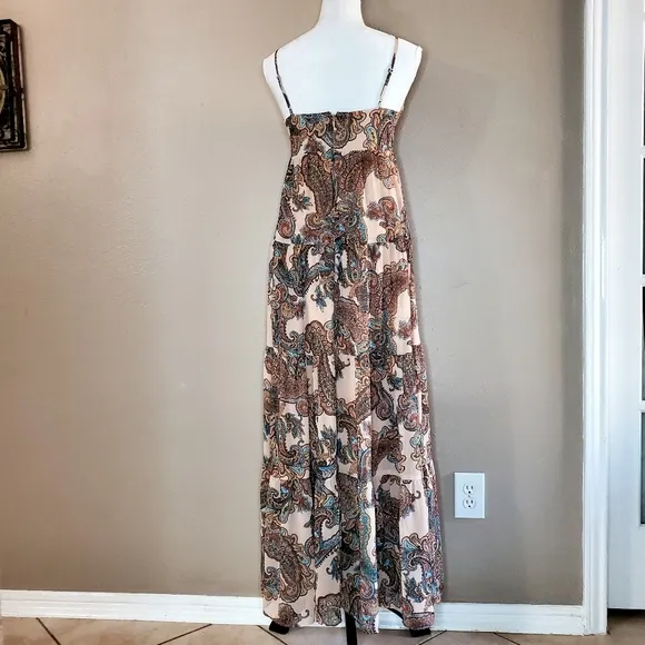 Express Paisley Flowy Dress Adjustable Spaghetti Straps Size Extra Small