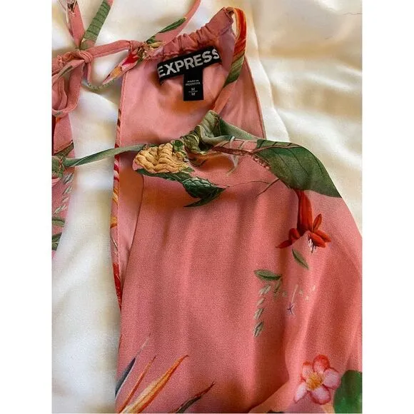 Express Pink Floral Cut Out Maxi -  Medium
