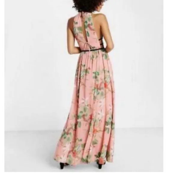 Express Pink Floral Cut Out Maxi -  Medium
