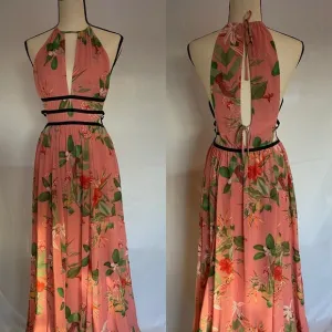 Express Pink Floral Cut Out Maxi -  Medium