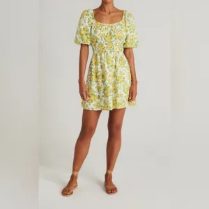 Faithful the Brand Floral Linen Mini Dress