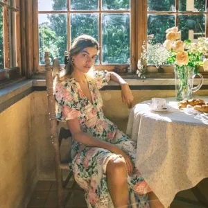 Faithfull the Brand | Marie Louise Midi Dress in Vennisa Floral‎ Yellow