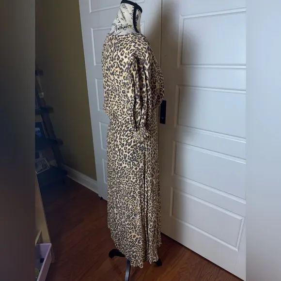 Faithfull the Brand Marie Louise Mila Leopard Animal Print Midi Dress 6