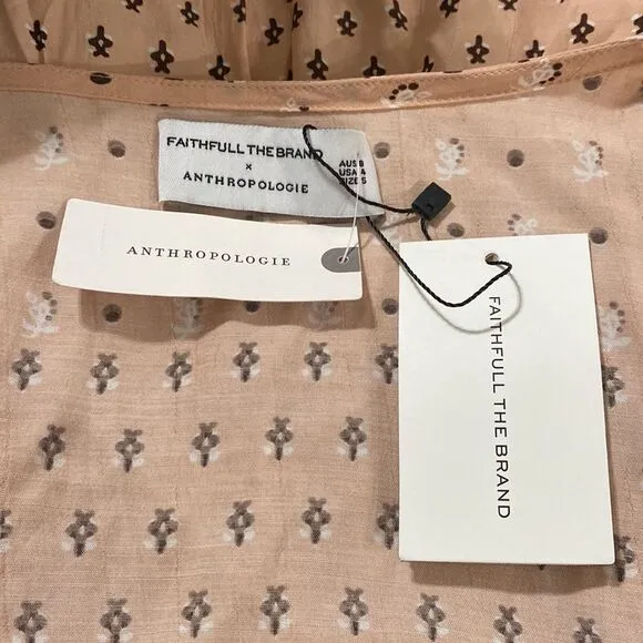 Faithfull the Brand x Anthropologie Trinidad dress Mieke print in pink size 4