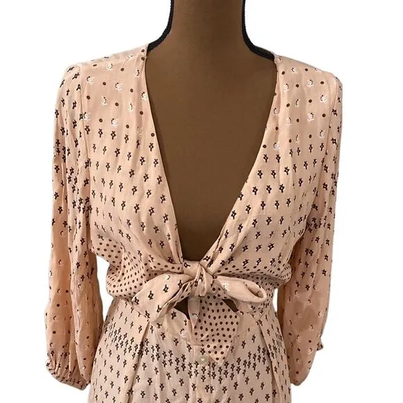 Faithfull the Brand x Anthropologie Trinidad dress Mieke print in pink size 4