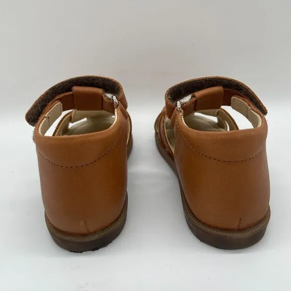 Falcotto Naturino Cedric Kids Nappa Leather Brown Sandals Size 25 US 8 Fisherman