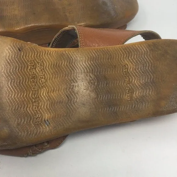 Famolare Tan Leather Wedge Sandals  &quot;Go There&quot; 8M