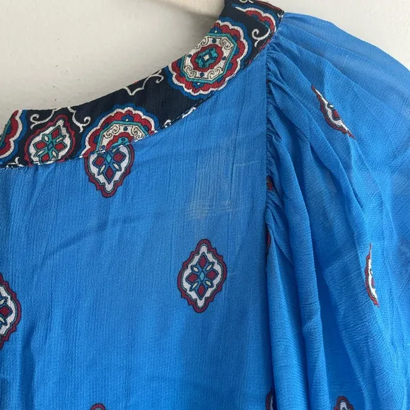 FARM RIO Anika Tiles Blue Maxi Dress Size Medium