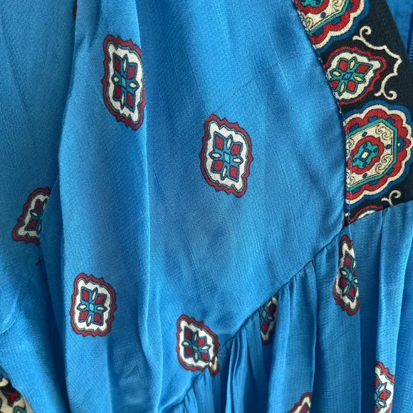 FARM RIO Anika Tiles Blue Maxi Dress Size Medium