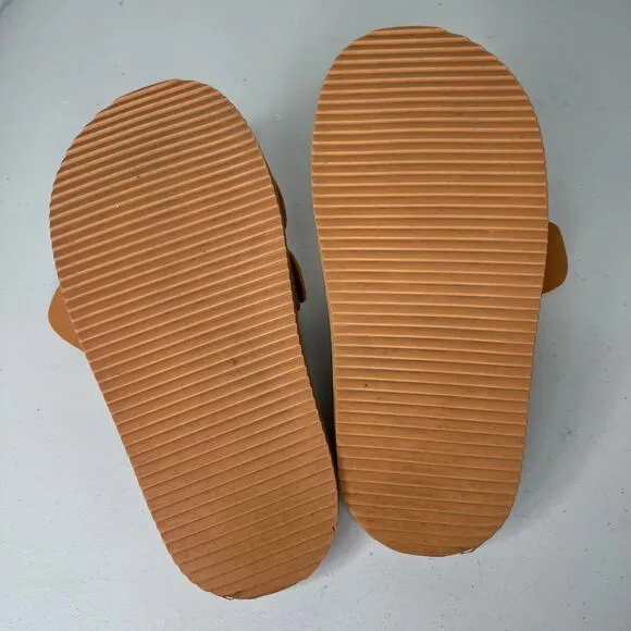 Farm Rio Camel Tan Monstera Slide Sandals Size 8
