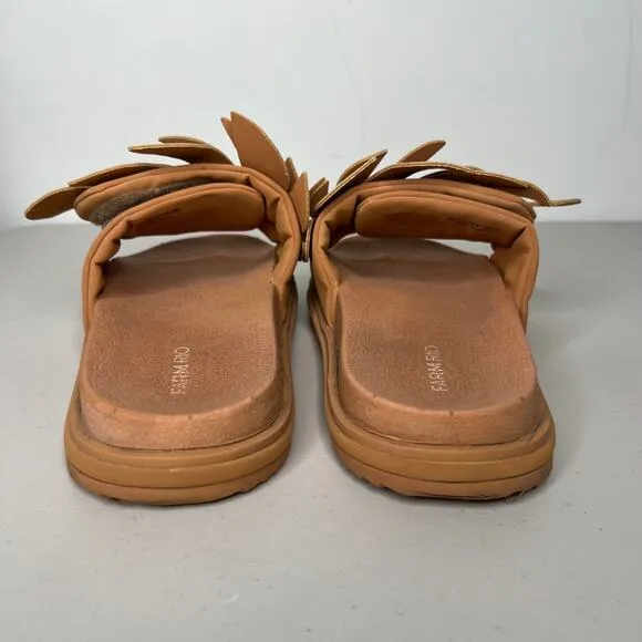 Farm Rio Camel Tan Monstera Slide Sandals Size 8