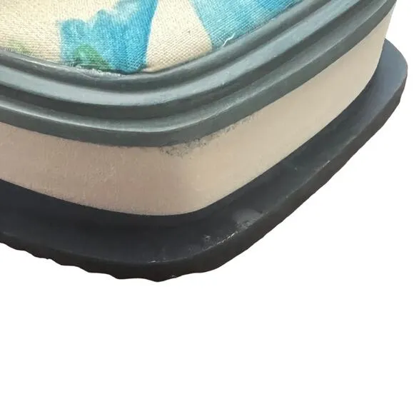 Farm Rio Copacabana Scarf Print Platform Puffy Tropical Sandals Size 8