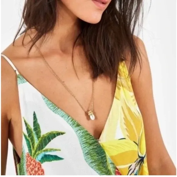 Farm Rio Pineapple jungle print mini dress Sz S