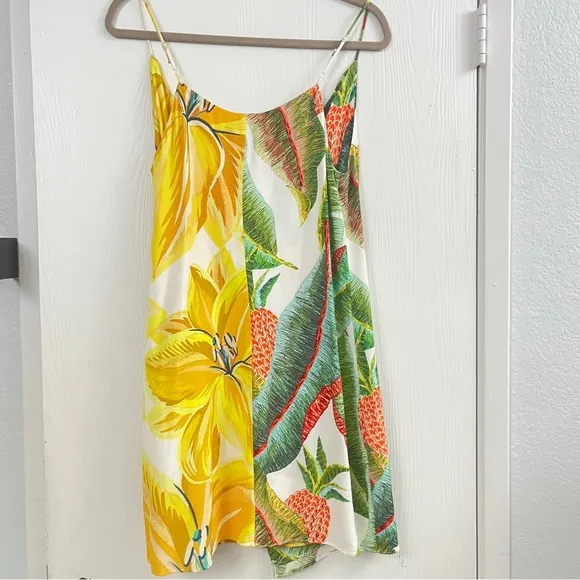 Farm Rio Pineapple jungle print mini dress Sz S