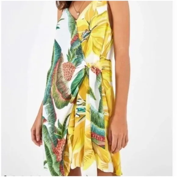 Farm Rio Pineapple jungle print mini dress Sz S