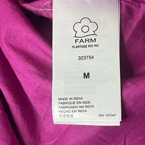 FARM Rio Rainbow‎ Macaws Mini Dress Balloon Sleeves Cotton Dress Size Medium