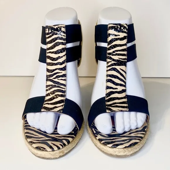 Fendi Carioca Zebra Wedge Sandals Size 38