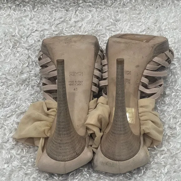 Fendi Women’s Suede Heels Sandals